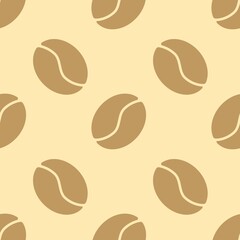Minimal coffee bean pattern with soft cream background, suitable for packaging, fabric print, and cafe branding projects