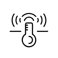 Thermometer Icon Representing Temperature and Signals