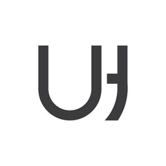 sign of uh letter logo vector icon