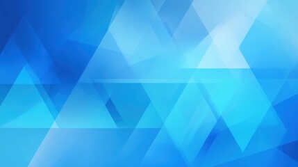 A collection of blue geometric shapes overlaps in a harmonious design. The various shades create depth and movement suggesting a calm yet energetic vibe suitable for diverse settings.