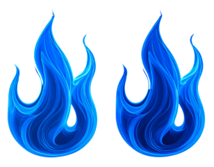 Glowing blue ethereal flames, mystical energy, dark background