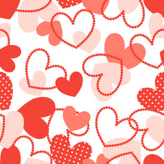 Valentine day valentine seamless pattern with hearts design for fabric, cotton, wallpaper, satin all types of print textile and background	