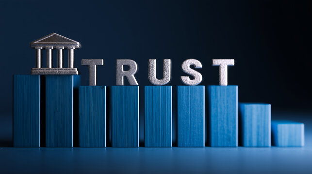 Declining Trust in Institutions Falling Confidence Public Trust Crisis Concept