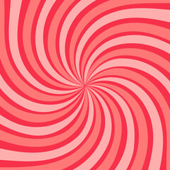 Vibrant red and pink swirling hypnotic background pattern, abstract radial design for creative projects