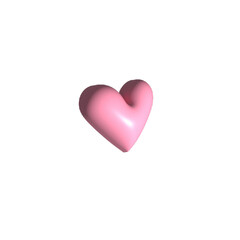 A minimalist 3d render of a cute pink heart symbol of love and affection on a clean white isolated background