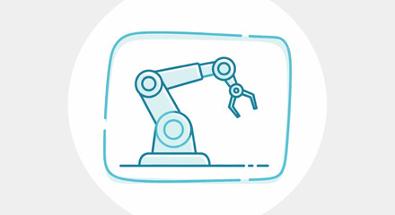 Robotic Arm Industrial Automation Technology Concept.
