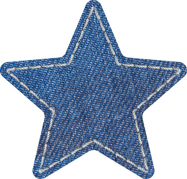 Decorative Denim Star Patch