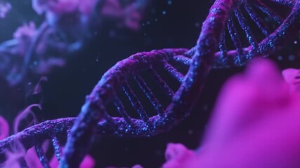 Animated dna strand with dynamic visuals scientific illustration - Powered by Adobe