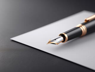 Elegant pen resting on blank stationery in a stylish setting ready for writing heartfelt notes