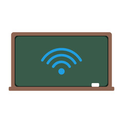 Chalkboard With Wifi Symbol Icon