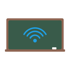 Chalkboard With Wifi Symbol Icon