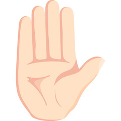 Flesh Colored Open Palm Gesture Isolated on White Background Vector Art Digital Illustration Simple Design Element