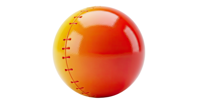 Closeup of a Red and Yellow Thermometer Ball.