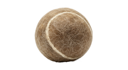 Closeup of a Tennis Ball on White Background.