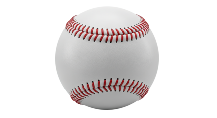 Closeup of Baseball with Red Stitching.