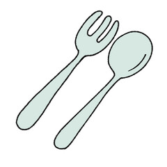 手描きのスプーンとフォーク / カトラリー 