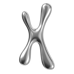 Y2K Groovy Chrome Letter X