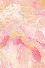 Fototapeta premium Green and dusty pink acrylic abstract painting. Rough paint brush strokes on canvas. Modern oil painting background. Aesthetic look trendy oil painting. 