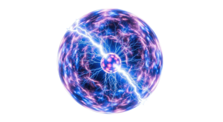 Futuristic Digital Globe with Electric Network.