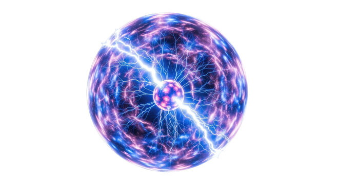 Futuristic Digital Globe with Electric Network.