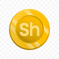 Detailed Flat Style Shilling Coin Currency Payment Symbol Illustration