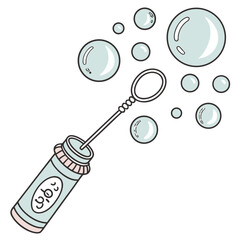 Bubble Wand and Bubbles Illustration with vector
