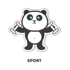 Engaging graphic of a fitness-focused panda bear training with weights, embodying determination and healthy lifestyle