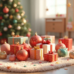 christmas tree and gifts