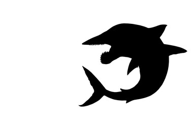 Helicoprion – Prehistoric Spiral-Toothed Shark Illustration flat.