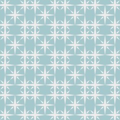 Pastel Blue Geometric Star Pattern