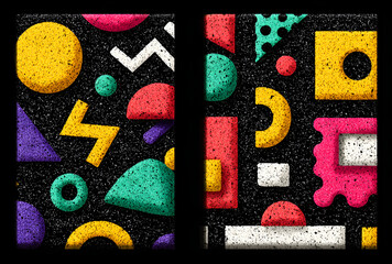 Abstract seamless patterns 80's-90's styles.