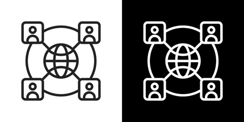 Networking Icon Line Styles Vector Illustration 