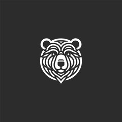 Fototapeta premium Bear head logo style icon design template vector illustration