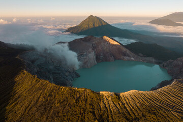 Ijen crater aerial view