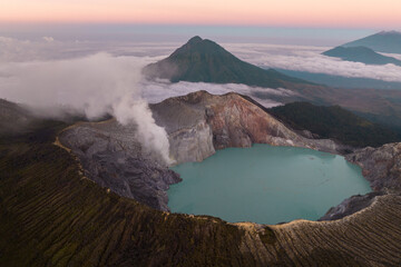Ijen crater aerial view