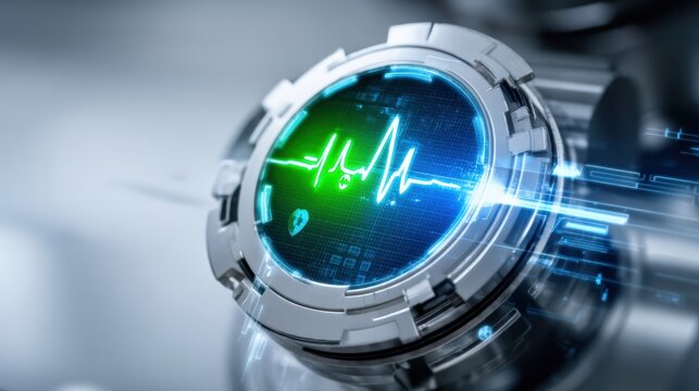 Advanced heart monitoring technology healthcare facility digital display clinical environment close-up view health innovation
