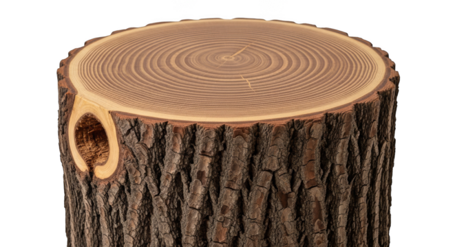 Crosssection of tree shows growth rings