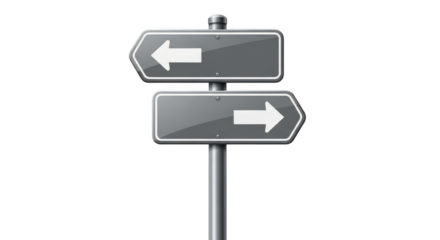 Directional sign points both ways