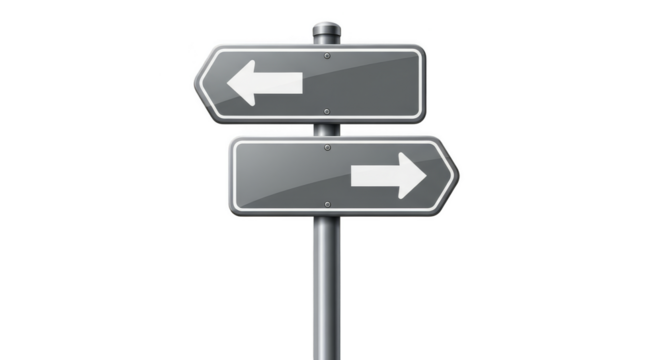 Directional sign points both ways