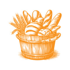 A basket overflowing with freshly baked bread