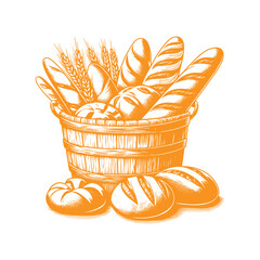 A basket overflowing with freshly baked bread