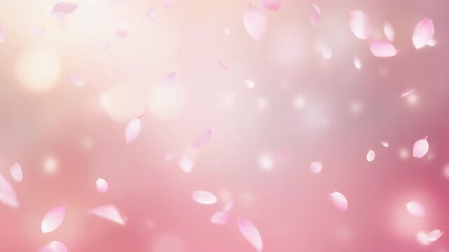 希望に満ちた春の訪れ：感動的な桜の花びらのアニメーション