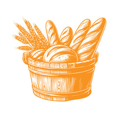 A basket overflowing with freshly baked bread