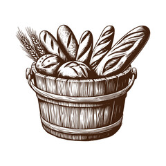 A basket overflowing with freshly baked bread