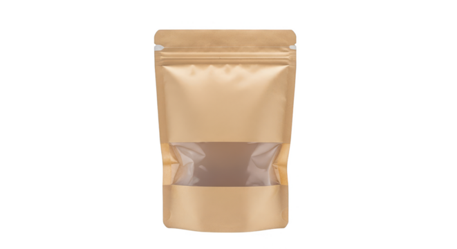 Kraft pouch with clear window ready