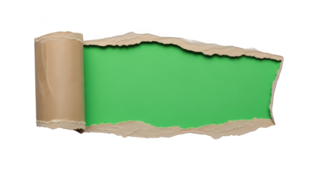 Torn paper reveals a vibrant green background