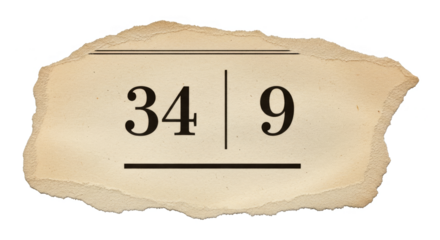 Weathered paper fragment with bold numbers