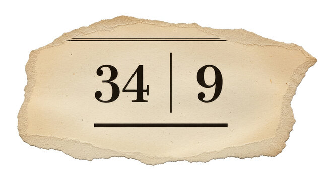 Weathered paper fragment with bold numbers