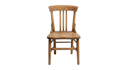 Wooden chair stands prominently in darkness