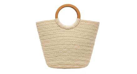 Woven summer tote with circular handles